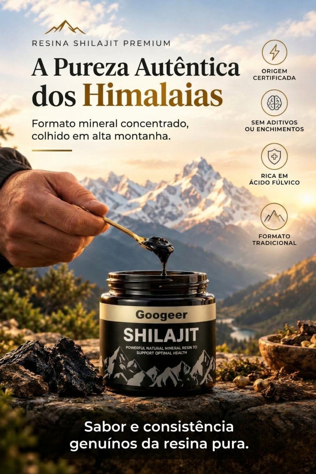 Shilajit Original Googeer: A resina mineral pura que devolve disposição e clareza à tua rotina