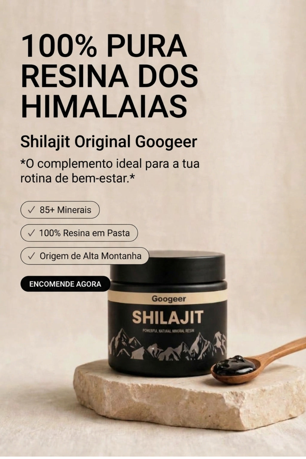Shilajit Original Googeer: A resina mineral pura que devolve disposição e clareza à tua rotina